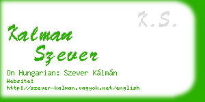 kalman szever business card
