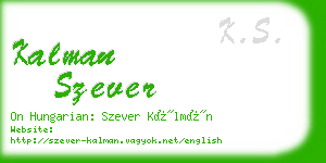 kalman szever business card